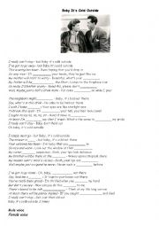 English Worksheet: Winter gap fill song