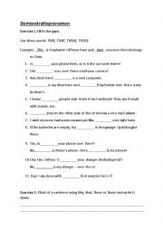 English Worksheet: Demonstrative pronouns