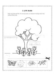 English Worksheet: I Love Bugs