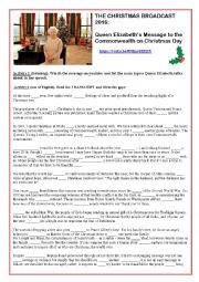 English Worksheet: THE QUEENS CHRISTMAS SPEECH