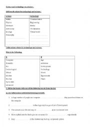 English Worksheet: science and technology