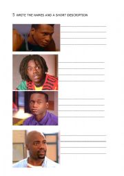 English Worksheet: Cool runnings: characters