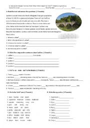 English Worksheet: elementary exam