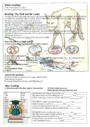 English Worksheet: The Wolf and the Lamb