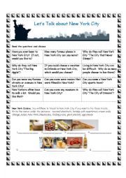 English Worksheet: Lets Talk about New York City