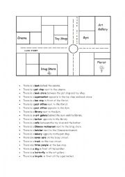 English Worksheet: Prepositions Filling the Map