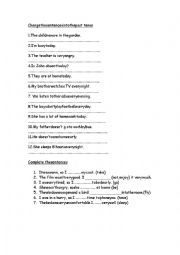 English Worksheet: simple past tense