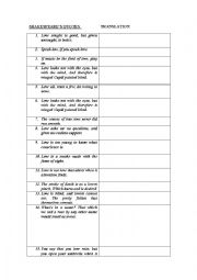 English Worksheet: Make your own art project influenced by Shakespeare