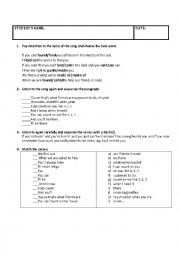 English Worksheet: Worksheet on Bruno mars song, Count on me