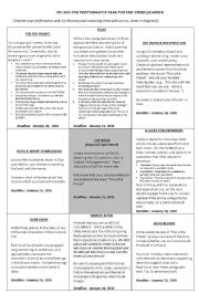 English Worksheet: Sample Performance Task Menu (The Little Prince)