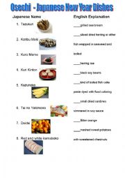 English Worksheet: Osechi