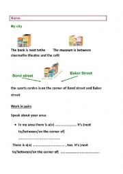 English Worksheet: My city (2/4)