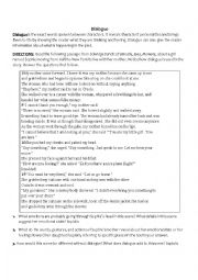 English Worksheet: Dialogue 