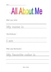 All About Me Journal Prompts