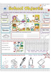 English Worksheet: SCHOOL/CLASSROOM OBJECTS