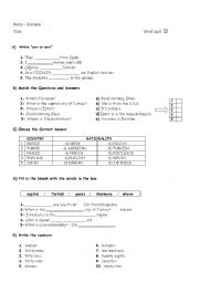 English Worksheet: a quiz