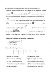 English Worksheet: reading comprehension w pictures