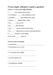 English Worksheet: present simple and present continous exercise