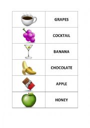 English Worksheet: Food & drink dominoes game