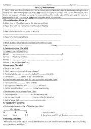 English Worksheet: English test for beginners