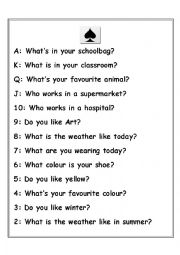 English Worksheet: spades