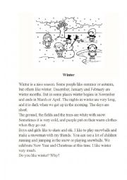 English Worksheet: winter