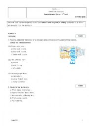 English Worksheet: Test about studying abroad