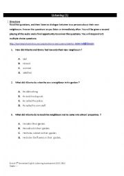 English Worksheet: Listening Exam Secondary Stage 