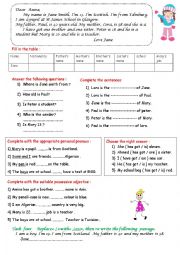 English Worksheet: revision 