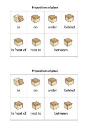 English Worksheet: Prepositions of place