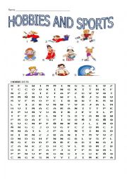 English Worksheet: HOBBIES LETTER SOUP