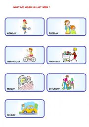 English Worksheet: WHAT DID HELEN DO LAST WEEK?