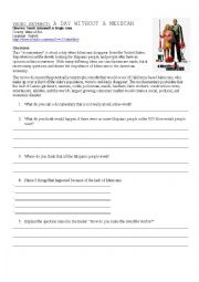 English Worksheet: Listening Comprehension - A Day Without A Mexican (TRAILER)  + KEY included