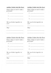 English Worksheet: ticket out the door for superman graphing activity 
