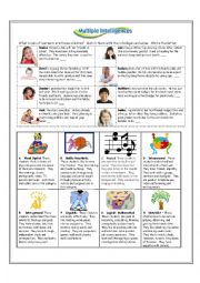 English Worksheet: Multiple Intelligences PET Style Reader