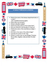 English Worksheet: A walk through London