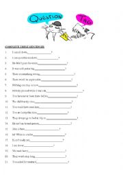 English Worksheet: TAG QUESTIONS