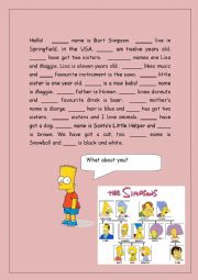English Worksheet: Personal pronouns and possessive adjectives with Bart.