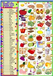 English Worksheet: Food , a an some and matching