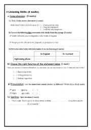 Mid term test 1 Bac (Holidaying and tourism)