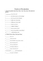 English Worksheet: wh_ questions