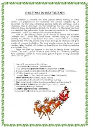 English Worksheet: Christmas reading
