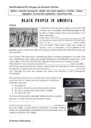 English Worksheet: Black people in America