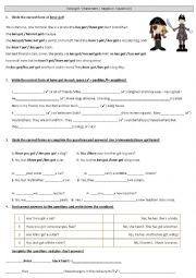 English Worksheet: have got has got question negations statement