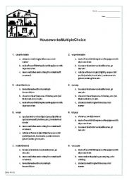 English Worksheet: Houseworks Multiple Choice Activity