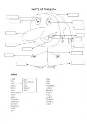 English Worksheet: The Parts of the Body