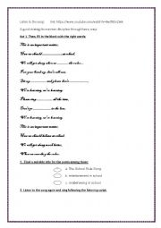 English Worksheet: song to maintain discipline