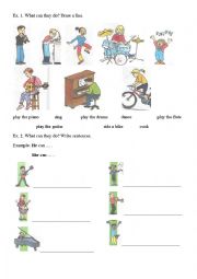 English Worksheet: What can they do?