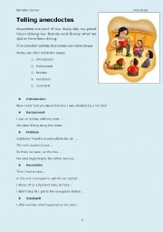 English Worksheet: Telling anecdotes