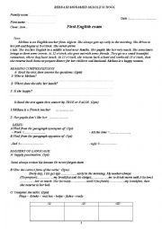 English Worksheet: TEST about an Algerian English teacher daily routine 